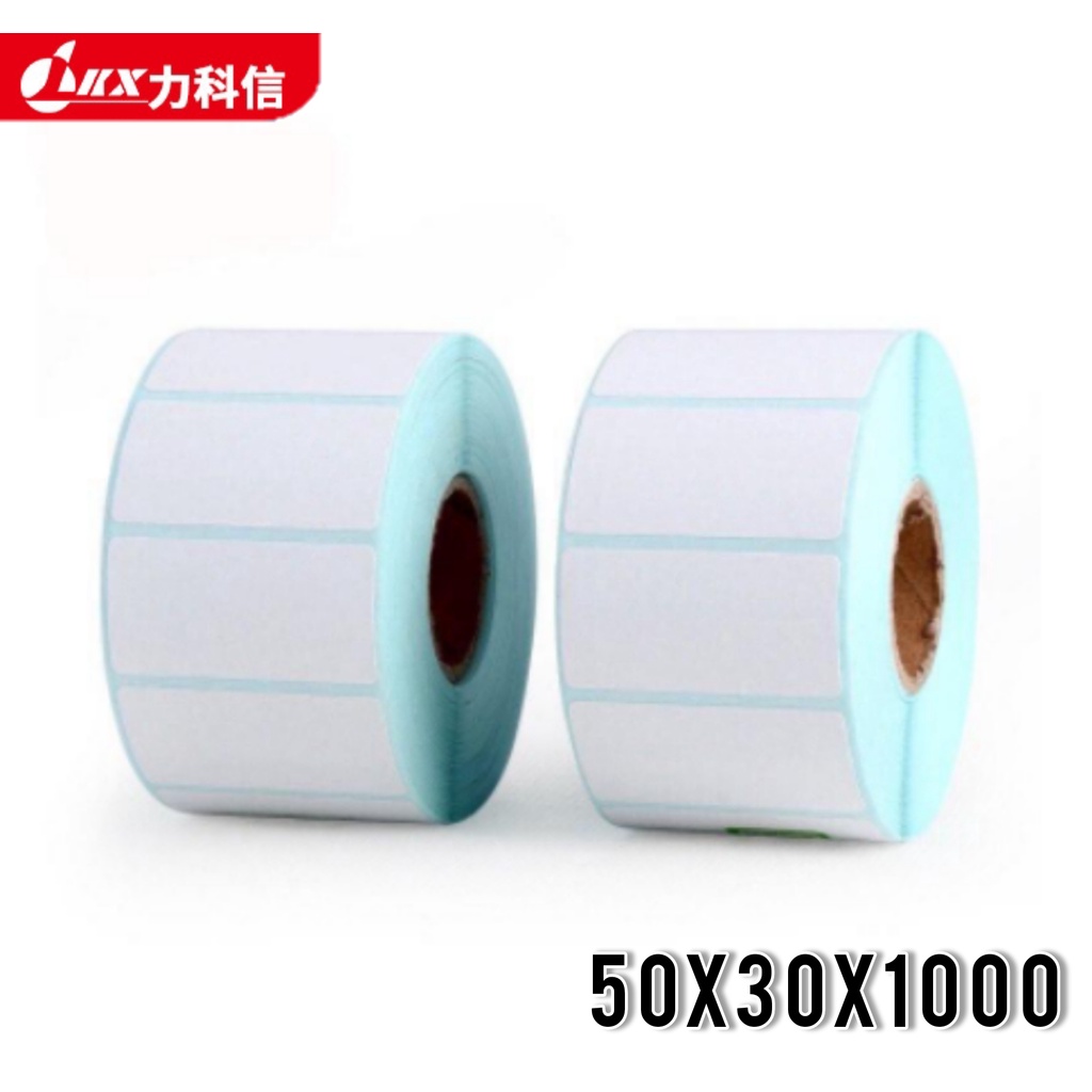 Kertas Resi Label Thermal Barcode Roll  50x30mm isi 1000 Pcs