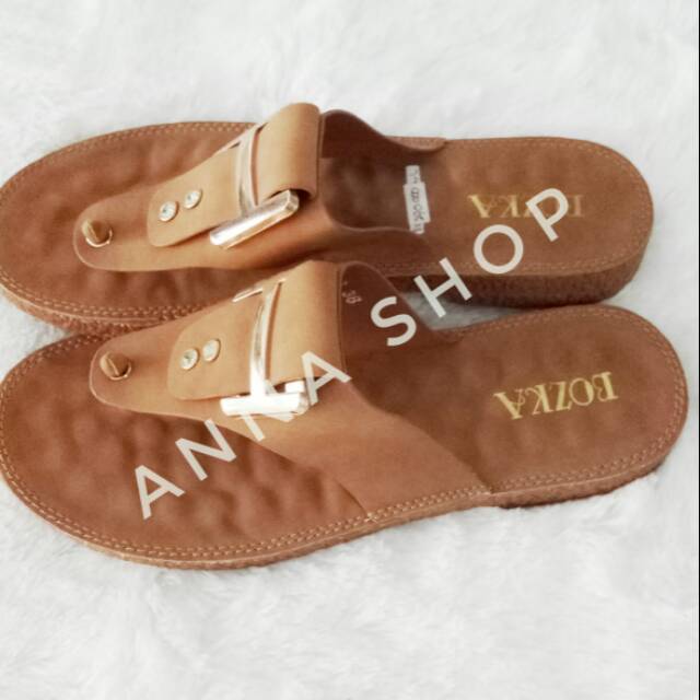 SANDAL BOZKA COKELAT CANTIK
