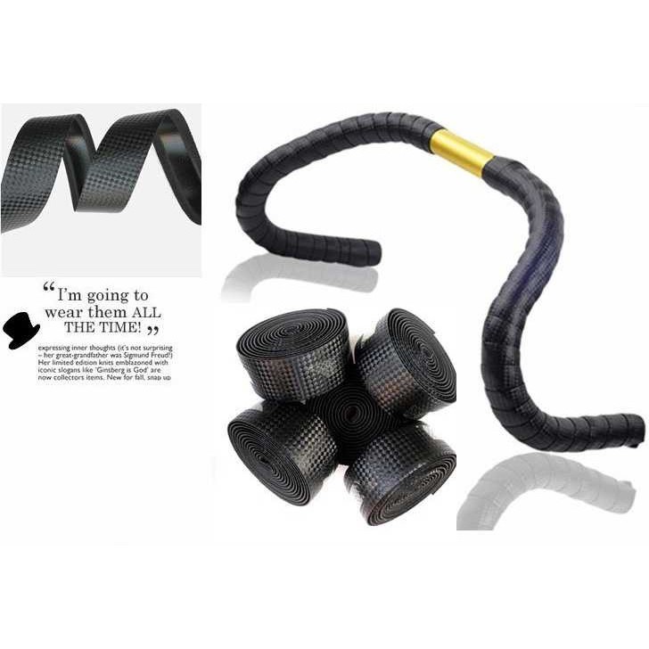Bartape Hand Grip Bar Tape stang Sepeda Balap roadbike RB Fixie 2Roll hitam carbon