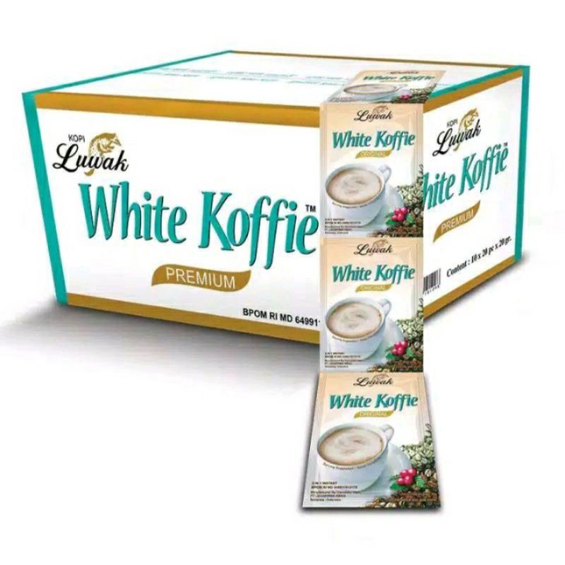 

Luwak white coffe 1 Renceng isi 10 Sachet
