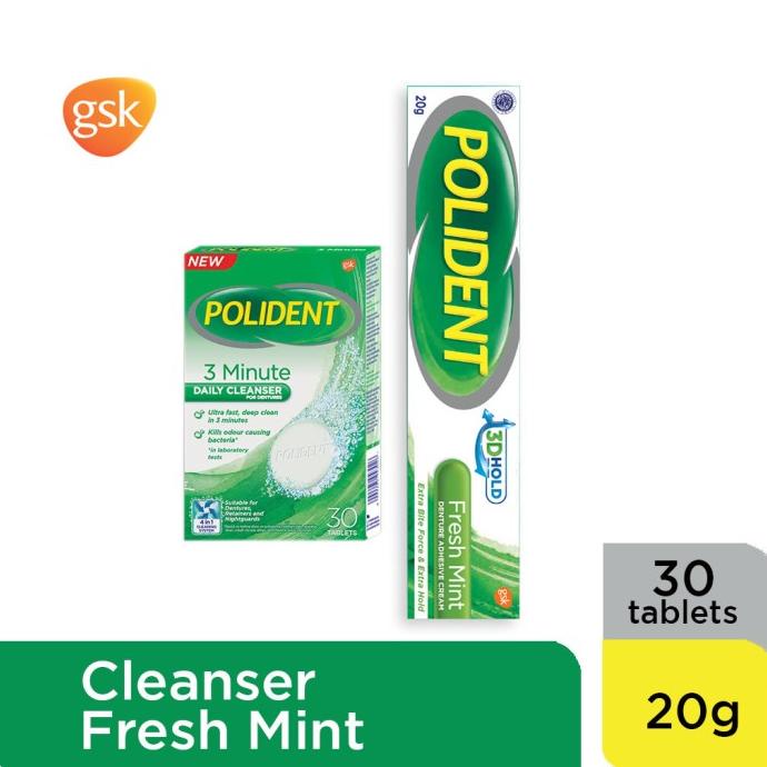 BUNDLE PACK POLIDENT FRESHMINT 20 GR + POLIDENT CLEANSER 30'S