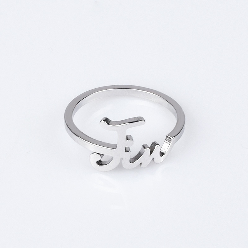 Cincin Desain Alfabet BTS JIN JIMIN JUNG KOOK Bahan Alloy Gaya Hip Hop Untuk Wanita