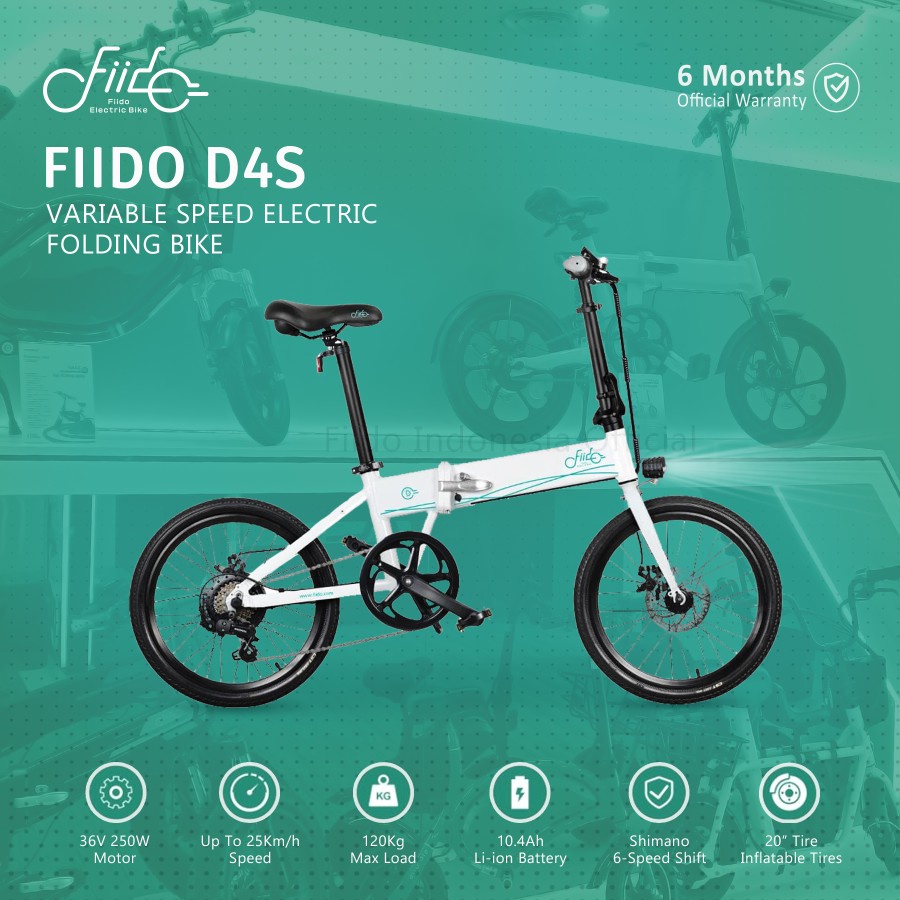 Fiido D4S Folding Electric Bike 10.4Ah Smart Bicycle - Sepeda Lipat