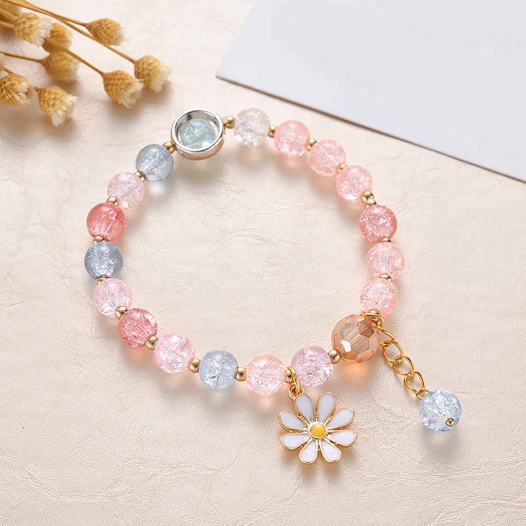 Hu Hu Hu Hu Hu Alat Bantu Pasang Kacamata♡ Gelang Kristal Imitasi Bentuk Bunga Matahari Untuk Wanita