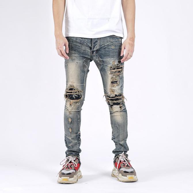 READY STOK! M1 BATIK VINTAGE BLUE - CELANA JEANS - 28 TERPERCAYA