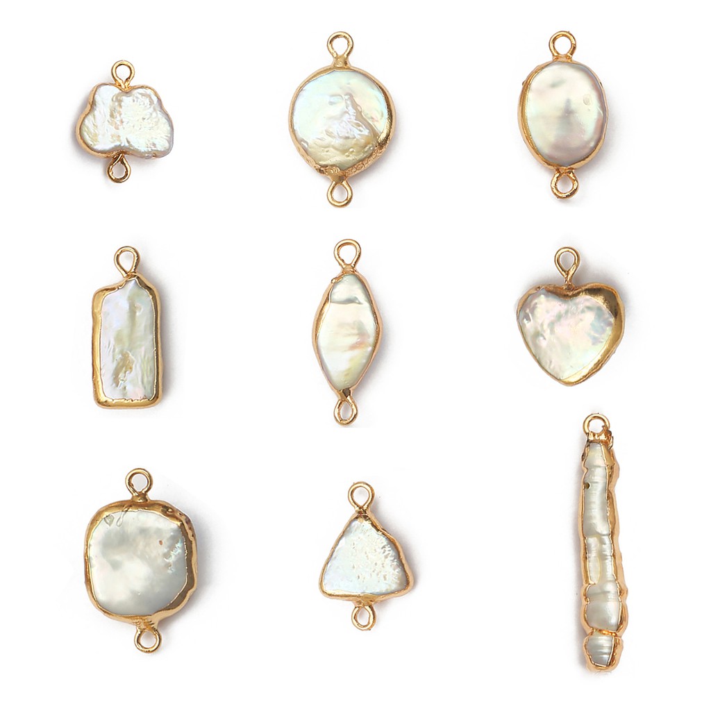 1pc Konektor Charms Mutiara Air Tawar Alami Untuk Membuat Perhiasan Gelang Kalung Anting
