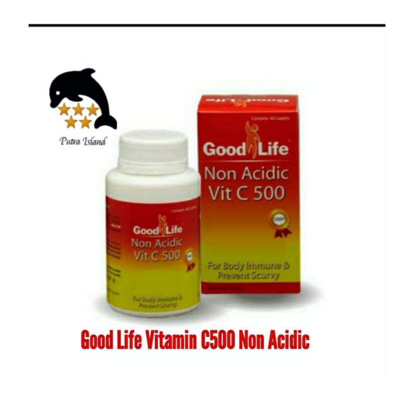 COD✔️ Vitamin C 500-Vit C 500 Good Life Non Acidic Aman Dilambung isi 60 Tablet