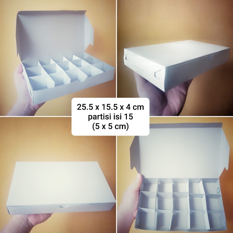 (12 pcs)Dus Macaron Mochi Box Dus Sekat 15 Dus Kue Kering Kotak Kue Sekat Dus Macaroon Sekat 5cm