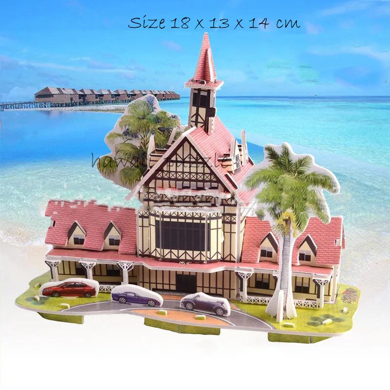 Puzzle 3D DIY bahan foam &amp; paper COUNTRY HOUSE mainan puzzle edukasi anak (kado,pajangan,dekorasi)