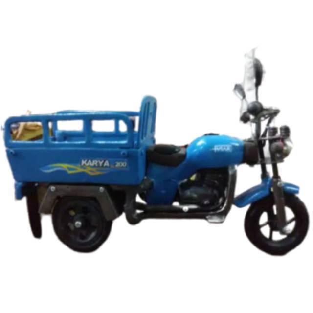 MINIATUR GEROBAK SEPEDA MOTOR VIAR WARNA BIRU 32x10x15 cm - PAJANGAN DEKORASI RUMAH MURAH