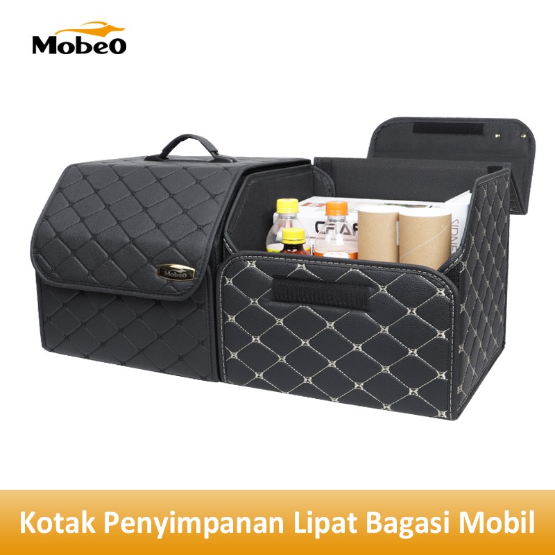 

Mobeo Organizer Bagasi Mobil Lipat Portable Bahan Kulit Synthetic Leather