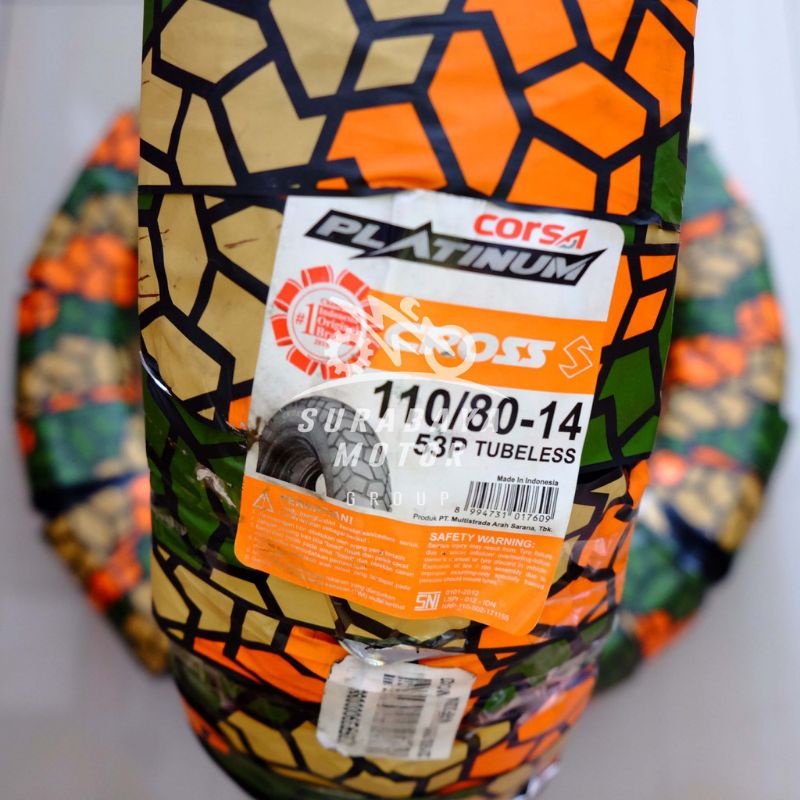 Ban Motor Matic Ring 14 110/80-14 Platinum Corsa Cross S Matic ADV 150 Vario Beat Mio X Ride