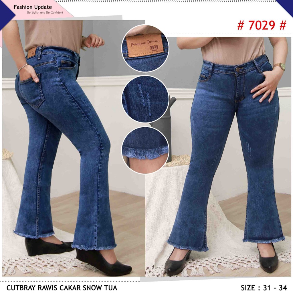 Celana Panjang Jeans Wanita Cutbray Rawis Cakar Whisker 27-30 31-34 Bisa Bayar Ditempat(COD)