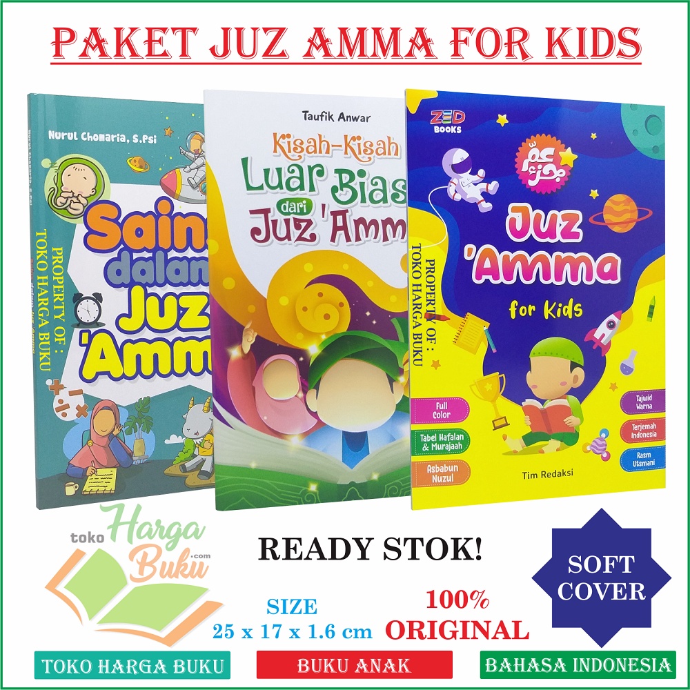 Paket 3 Buku Juz 'Amma For Kids Kisah-Kisah Luar Biasa Dari Juzz Amma Sains Dalam Juz Ama Qids Full