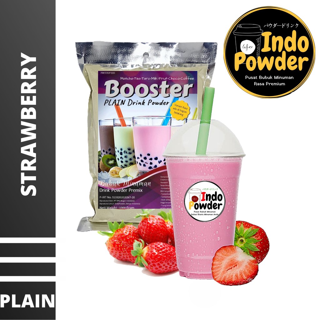 PLAIN Bubuk Minuman STRAWBERRY 1Kg - Bubuk STRAWBERRY 1Kg - STRAWBERRY Bubuk 1Kg - STRAWBERRY POWDER