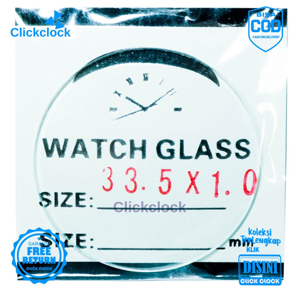 Kaca Jam Kaca Bahan Watch Glass PNC-335 Murah 3,35 cm