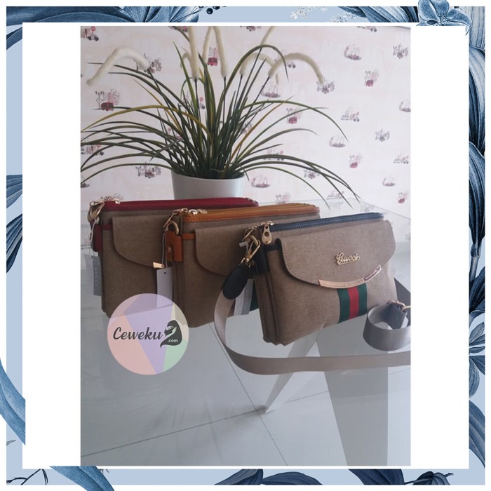 TAS SELEMPANG GUCCI 3 RUANG IMPORT / SLING BAG KULIAH SANTAI