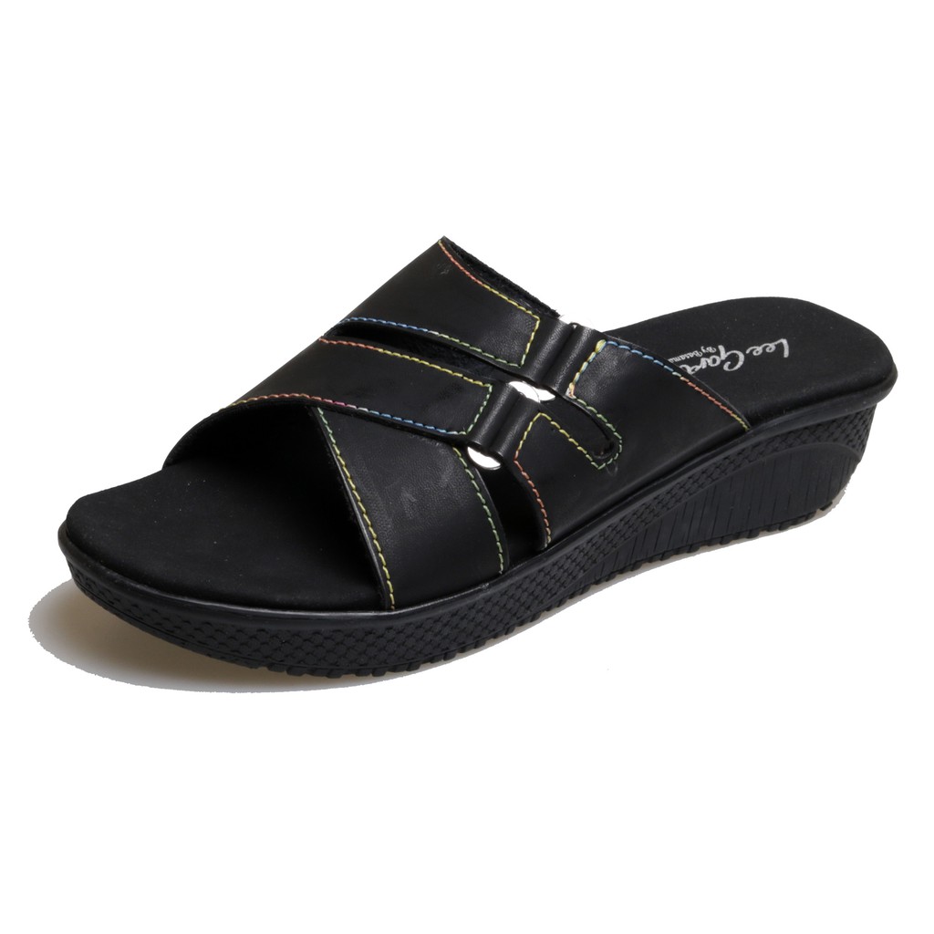 Sandal Wanita Kulit Hitam Polos BM-05 Sendal Pesta Cewe Ukuran 36-40