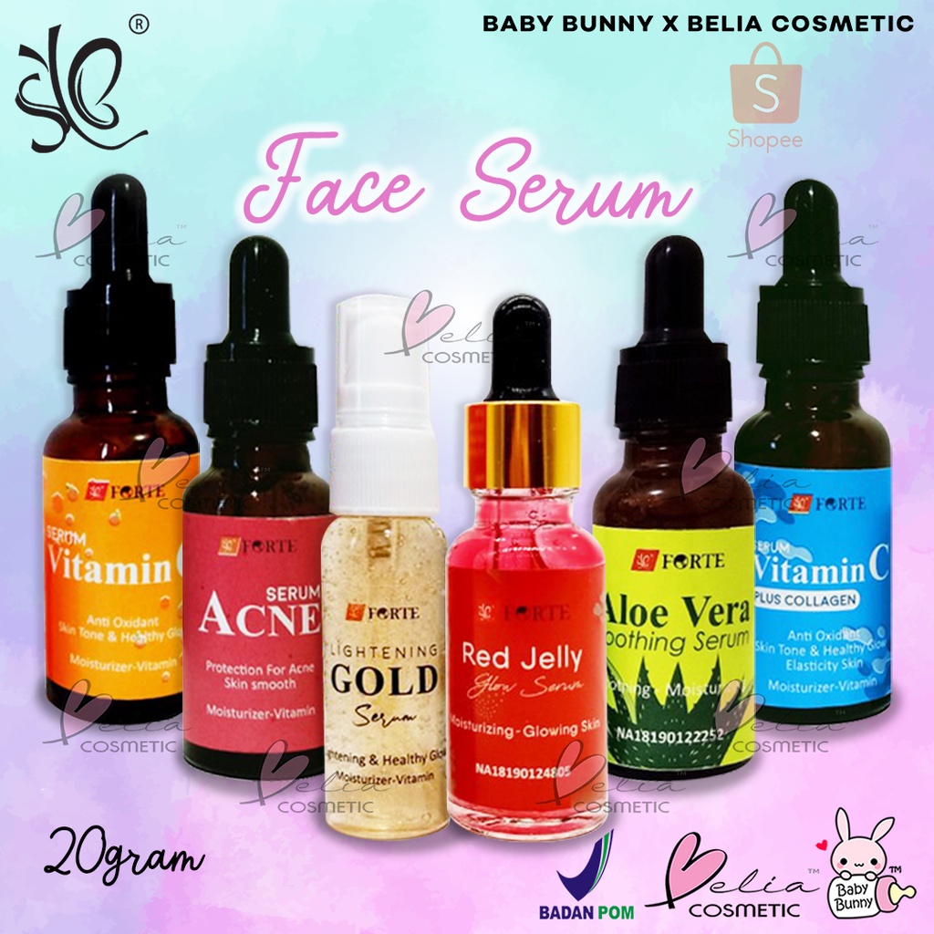 ❤ BELIA ❤  SYB Forte Red Jelly Glow Serum | Gold Acne Vitamin C Aloe Collagen Face Serum 20g | BPOM