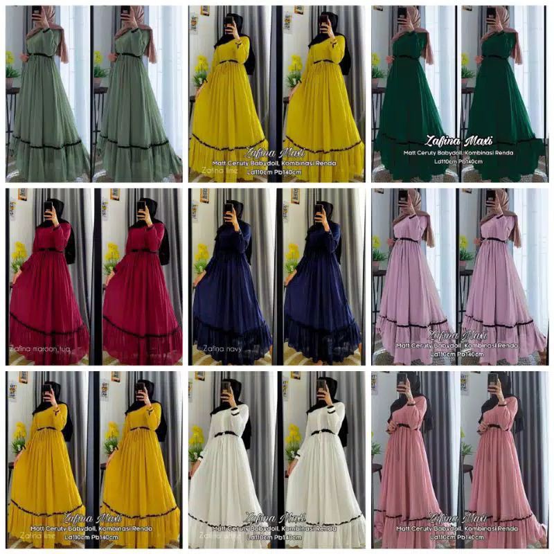 GAMIS CERUTI MOTIF LIST HITAM