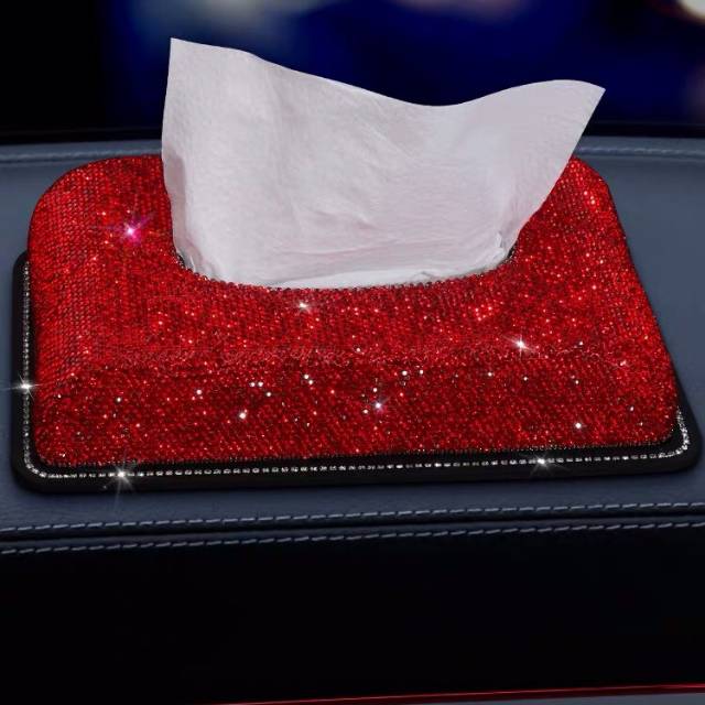 Tempat tissue kotak tissue kotak tissue merah Kotak Tisu DAD Falling Star Crystal Full Bling Bling Premium Edition