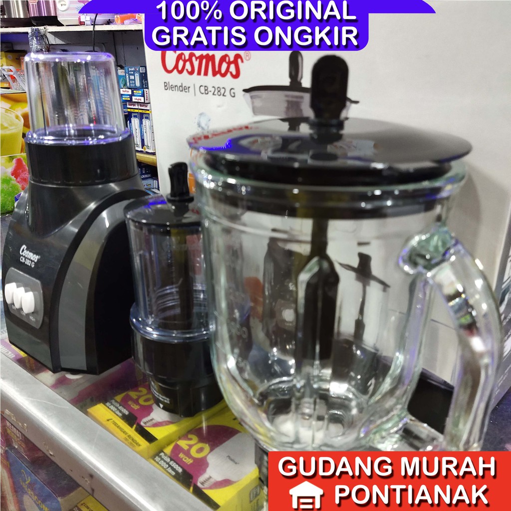 Blender Cosmos CB 282G 282 G Kaca 3in1 2Liter Pelumat bumbu kering dan jus basah