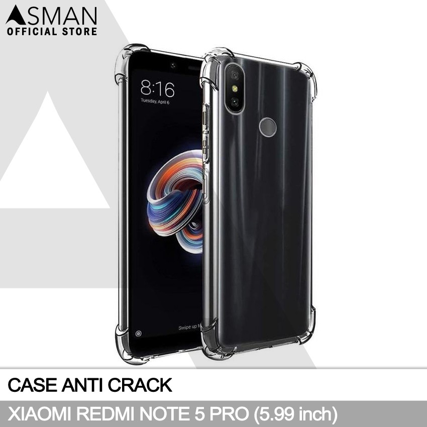 Anti Crack Xiaomi Redmi Note 5 Pro (5.99&quot;) | Soft Case Anti Bentur - Clear