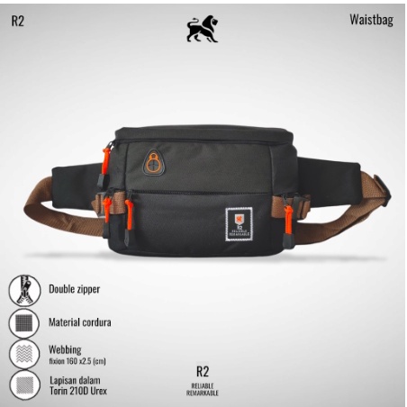 TAS PRIA TERBAIK / TERLARIS / TAS PINGGANG PRIA R2 006 / WAISTBAG UNISEX POLOS | FADHILAH SHOP BJB