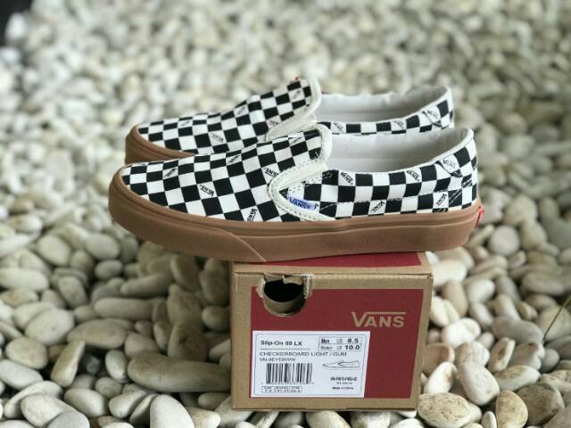 OBRAL VANS PREMIUM SLIP ON CHECKERBOARD 59 LX LIGHT GUM