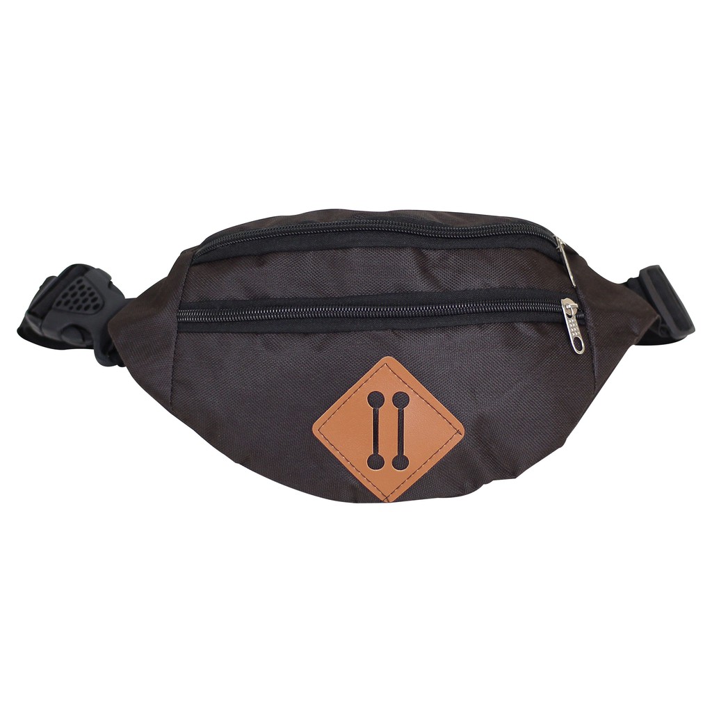 Tas Selempang Pria Kerja Travelling Simple Waistbag Distro Coklat