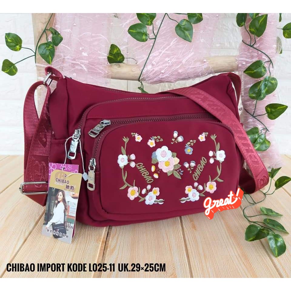 Tas Slempang Wanita Chibao L025-11 Motif Bunga TERBARU CHIBAO SLEMPANG SPECIAL PRICE BISA BAYAR COD!