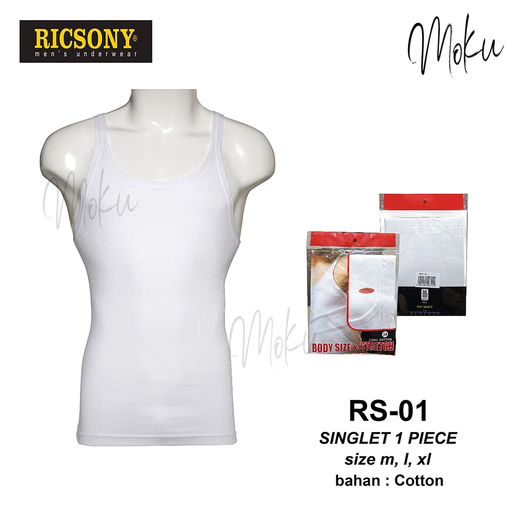 Ricsony RS-01 - Singlet Putih Pria Ricsony 1 Pcs