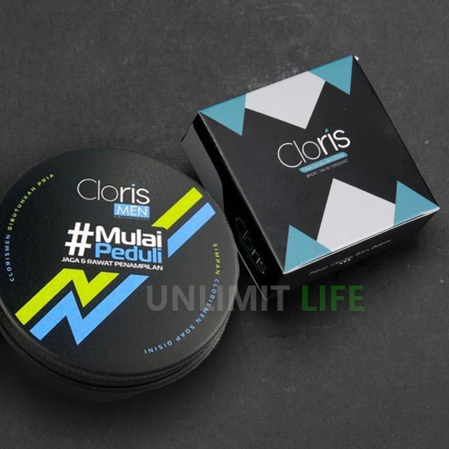 PAKET CLORISMEN CLORIS MEN Original Paket Perawatan Pria Lengkap Skincare Untuk Cowok Sabun Wajah-Paket 80gr + Tempat