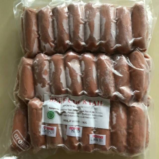 

Beef Coctail Sausages AROMA. Sosis Sapi coctail 1 kg