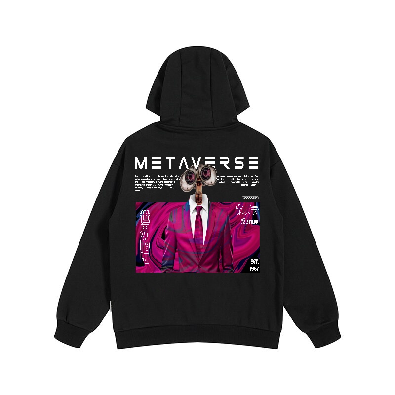 Hoodie Revenge CN sweater crewneck cople Pria wanita Jaket Switer Motif Simple Kekinian Jaket Hoodie