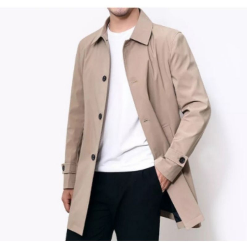 JAKET JUBAH PRIA /JAKET JAS BAHAN DRILL/JAKET LONG COAT PRIA/JAKET SEMI FORMAL/JAKET FORMAL KATUN IM