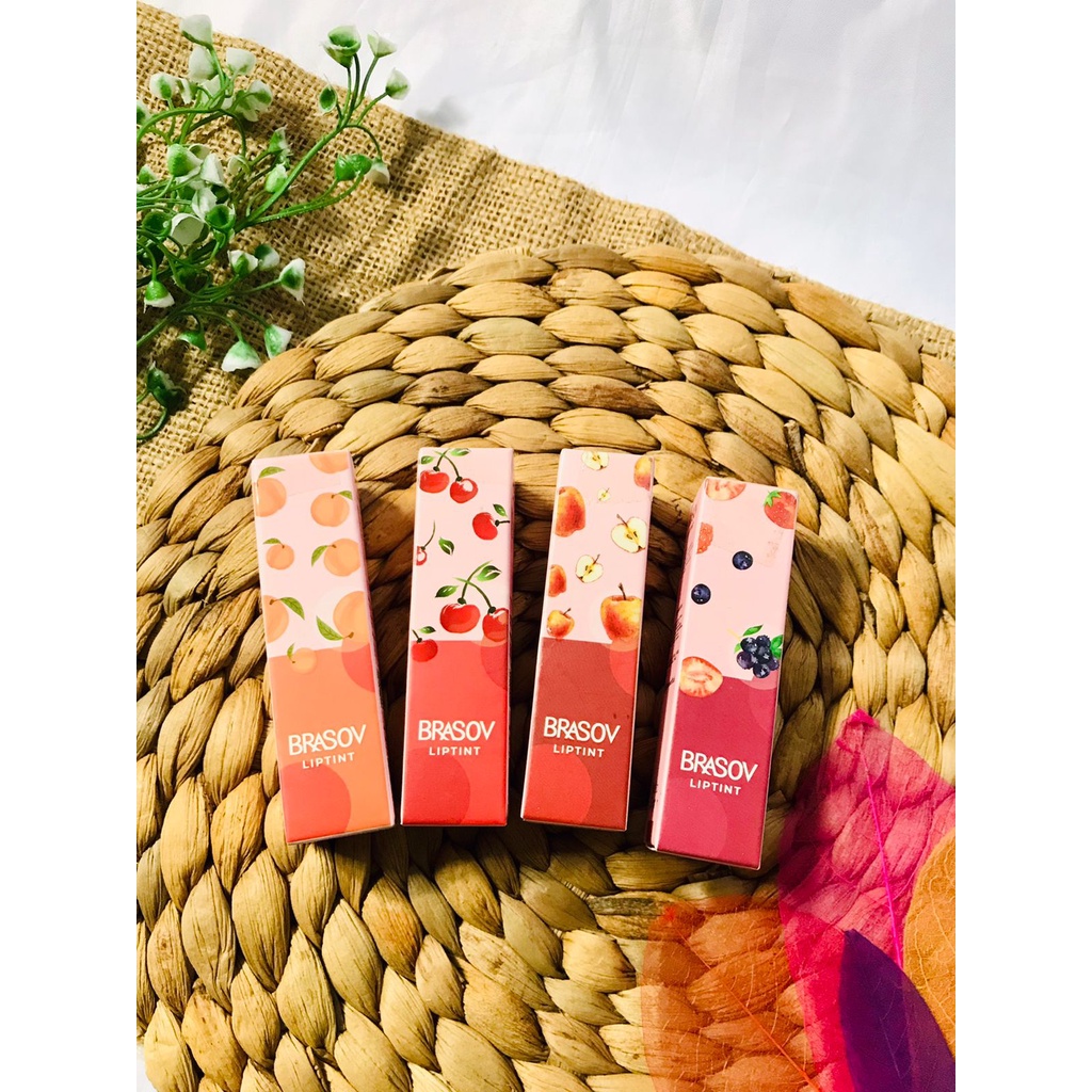 Brasov Liptint / pewarna bibir yang mudah di aplikasikan dan tahan lama dengan warna yang cantik-cantik cocok digunakan untuk remaja dan dijadikan ombre dengan harga murah meriah ramah di kantong dan bestsaller