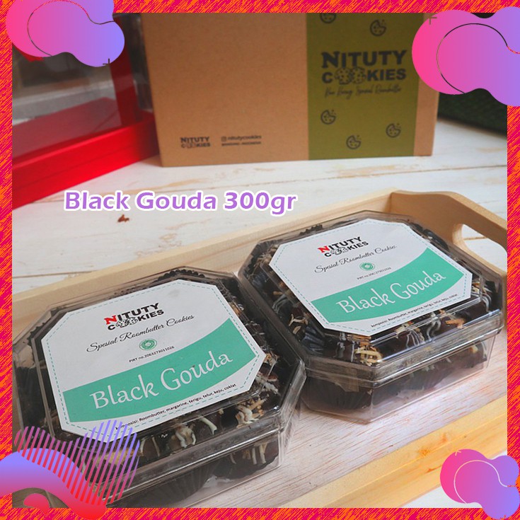 

Black Gouda Cookies Octagon KUE KERING 300gr by Nituty Cookies