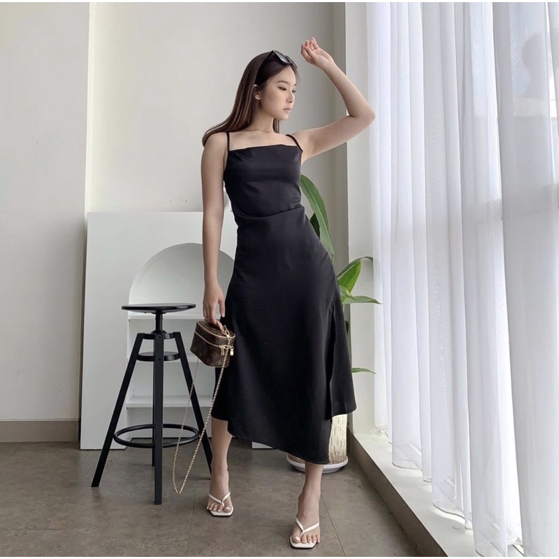 VELOVE SATIN DRESS KOREA BODYCON FIT ( WITH FLARE BOTTOM ) - PROM NIGHT GOWN - MIDI DRESS KONDANGAN - DRESS PESTA SEXY - SERAGAM BRIDESMAID DRESS SATIN - GAUN WANITA - PRAWEDDING DRESS - PREWEDDING ELEGANT - HADIAH / KADO ULTAH CEWEK