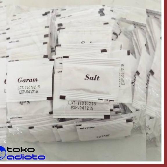 

Terbaik! 1Pack Garam Sachet 250pcs/ Salt Stick / Garam Halus / Garam Yodium / Garam Resto / Salt Sachet !!