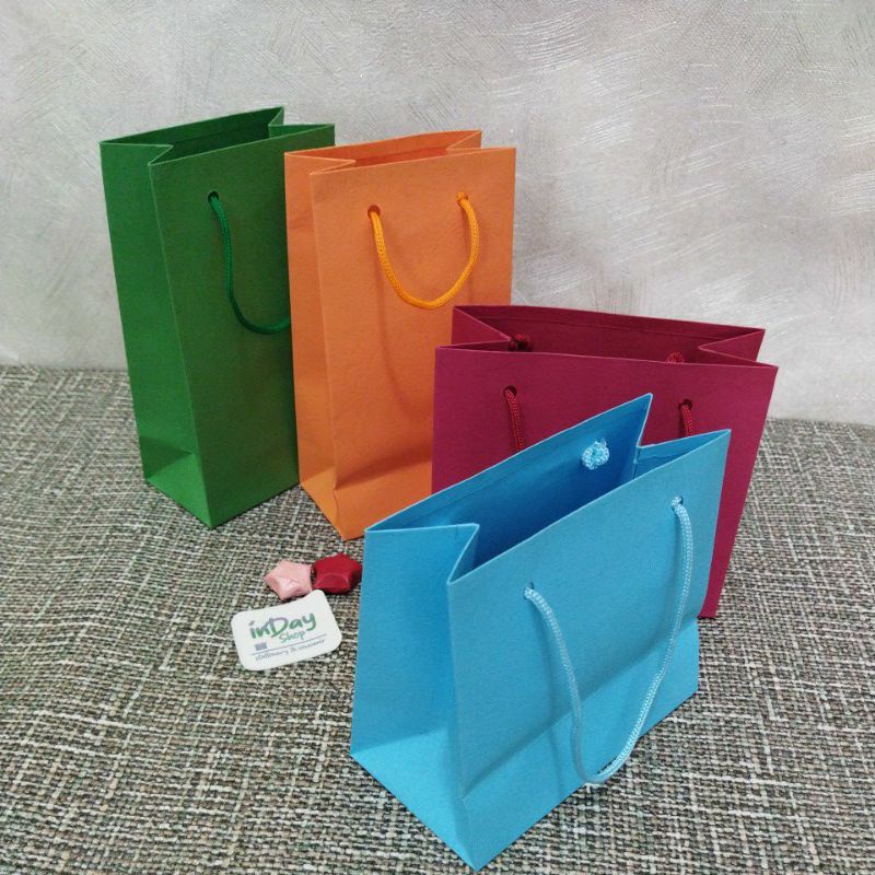 (2pcs) Paper Bag Warna MINI | Handmade | INDAY SHOP