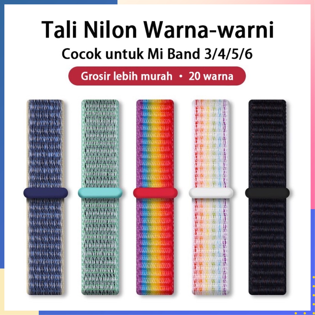 Tali Strap Nilon Breathable untuk Xiaomi Mi Band 3 4 5 6 7