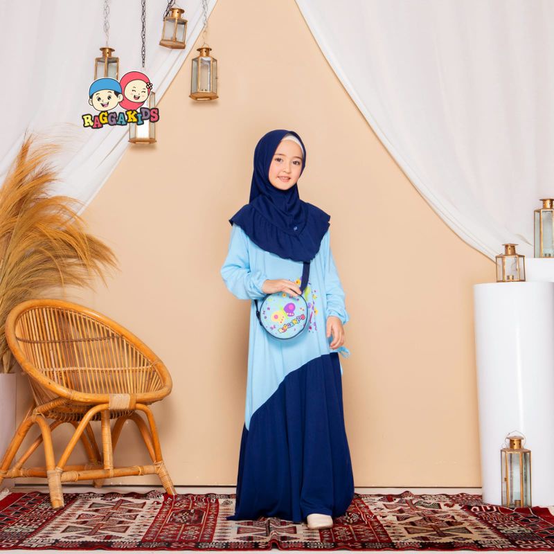 Gamis Anak Perempuan Remaja Tanggung Terbaru 2022 Baju Muslim Casual Syar'i Bahan Kaos katun Nyaman Adem Original Casual Raggakids RG 56