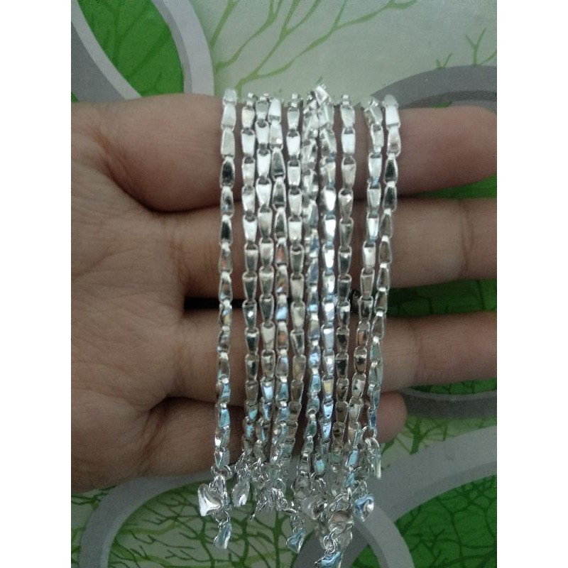 gelang tangan padi perak asli