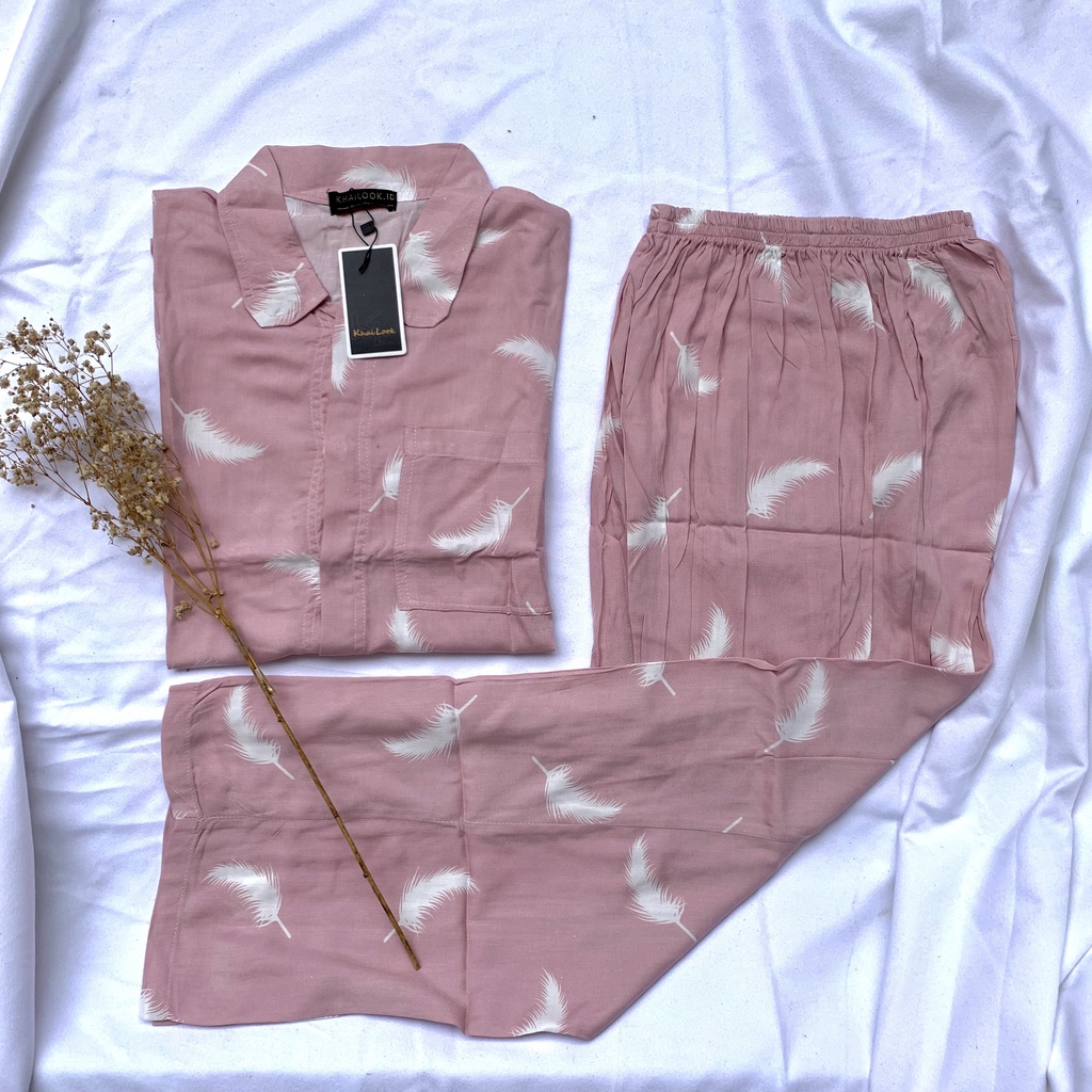 PIYAMA JUMBO LD 120 Rayon Premium One Set Pajamas / Sleepwear Daily Set-Khai 27B