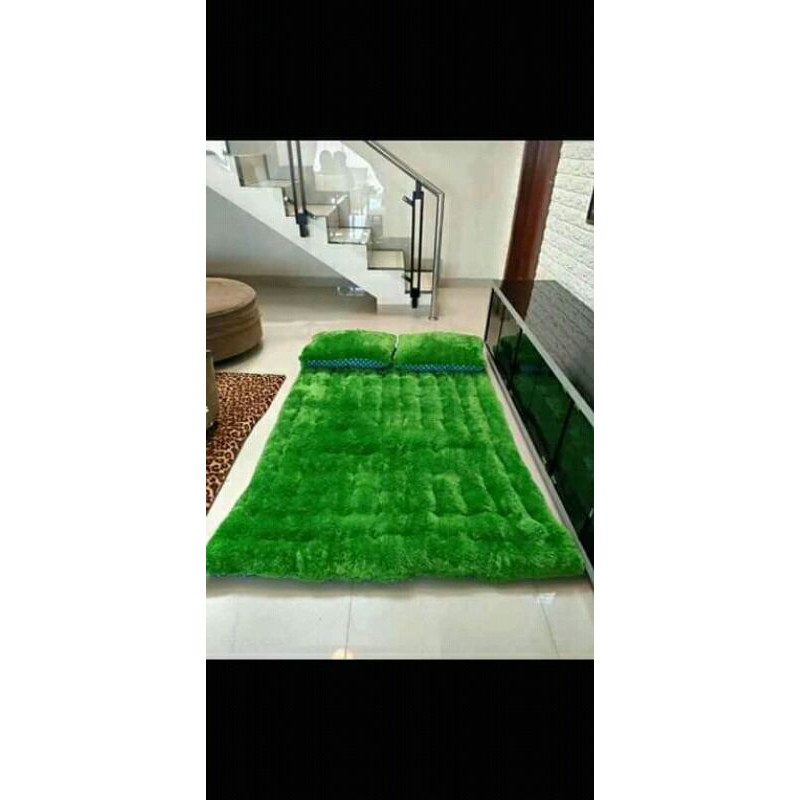 kasur lantai rasfur bulu lembut + 2 bantal