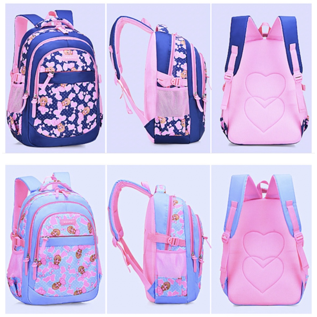 WWH10 Tas Anak Perempuan Sekolah SD Ransel 3D Timbul Size 16&quot; Besar Girl Impor TKM