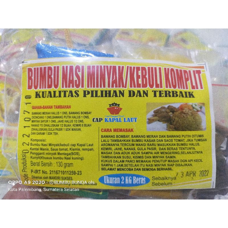 

Bumbu komplit nasi minyak kebuli palembang untuk 2 kg beras lengkap komplit