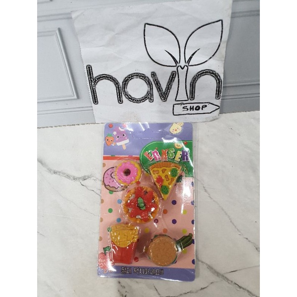 Penghapus lucu makanan kue/STIP KUE/hapusan fancy/hapusan set/stip-U