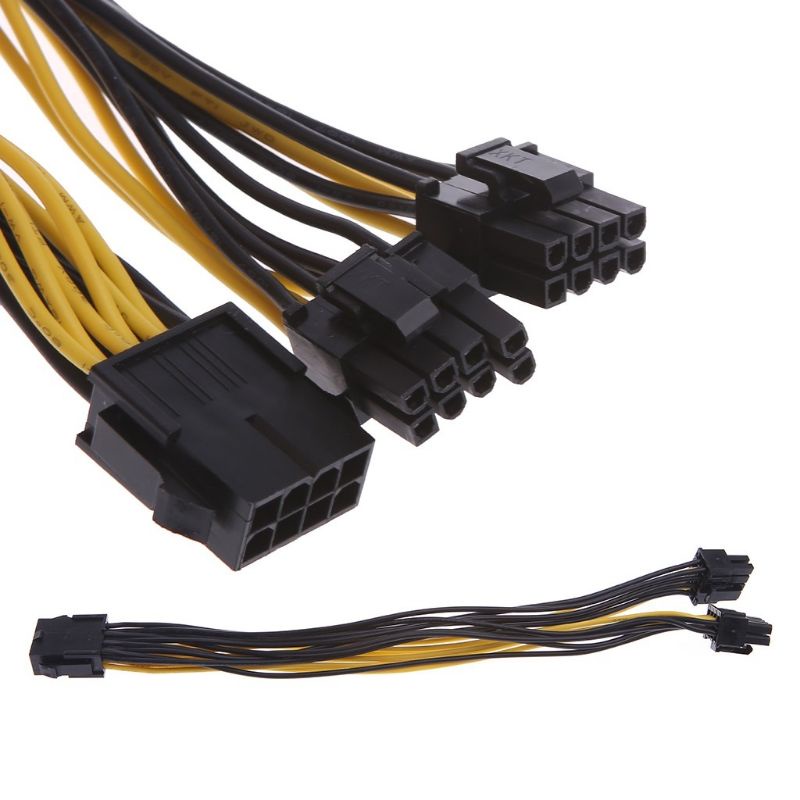 kabel Splitter Power PCIE 8 Pin Female Ke Dual 6+2 Pin Male VGA